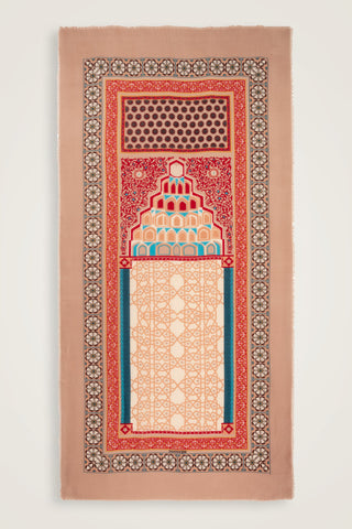 Mihrab Bej Yün İpek Şal 100x200