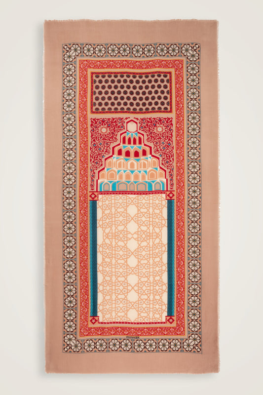 Mihrab Bej Yün İpek Şal 100x200