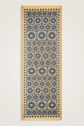 Mihrab Motif Sarı-Gri Yün Şal 70x200