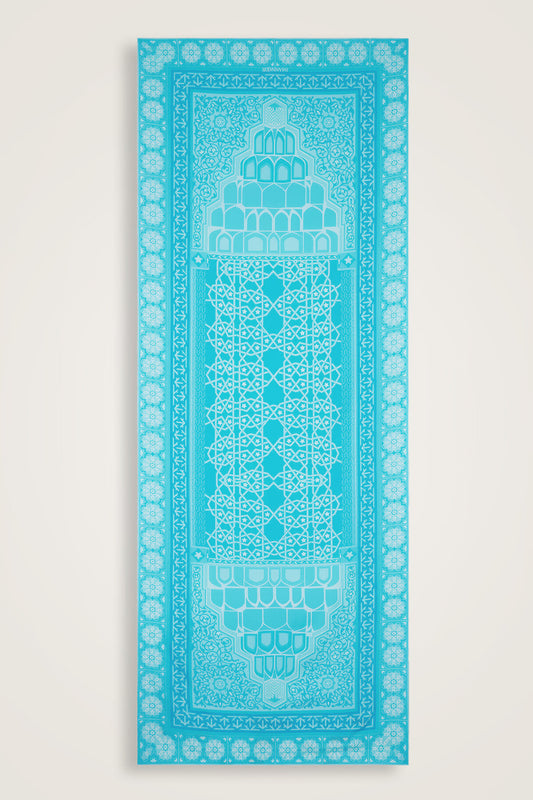 Mihrab Turkuaz Pamuk İpek Şal 80x210