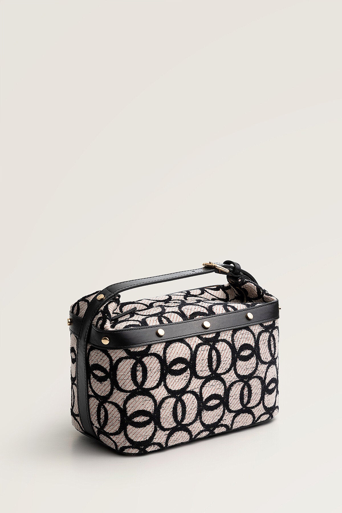 Monogram Dokuma Bej Kutu Çanta
