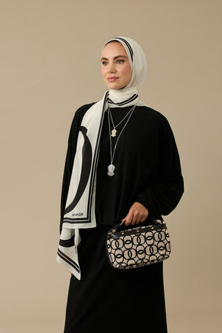 Monogram Dokuma Bej Kutu Çanta