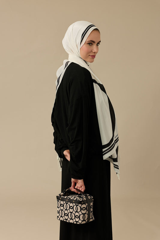 Monogram Dokuma Bej Kutu Çanta
