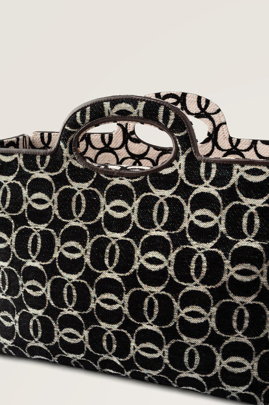 Monogram Dokuma Siyah Çanta