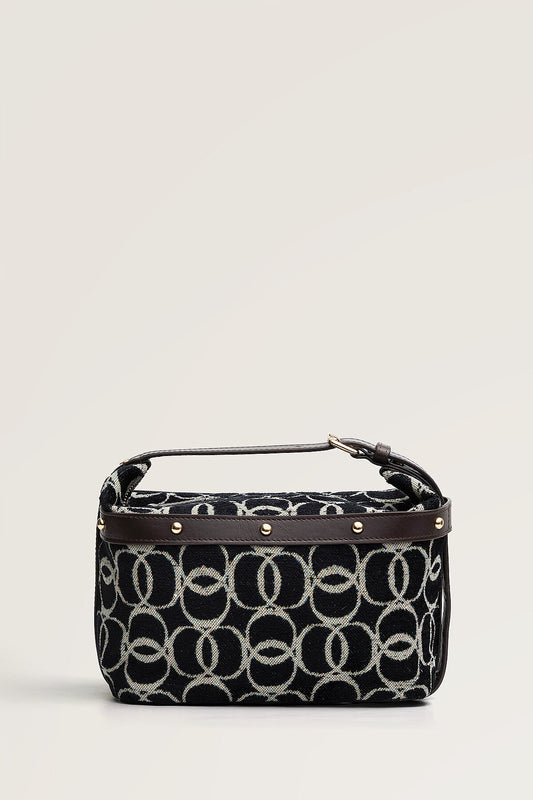 Monogram Dokuma Siyah Kutu Çanta