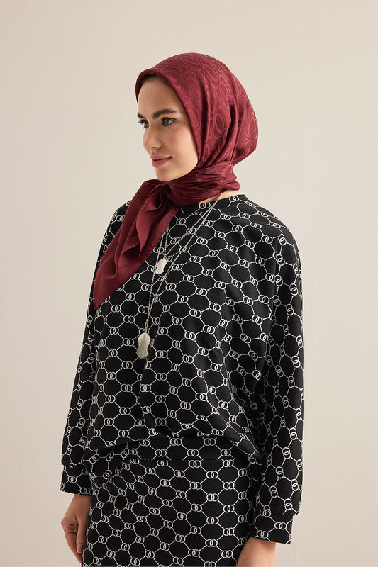 Monogram Jakar Siyah Örme Bluz