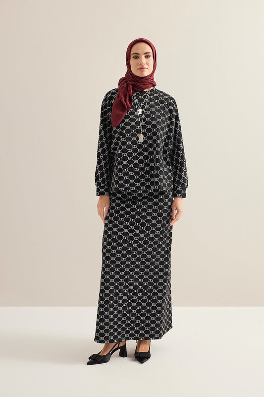 Monogram Jakar Siyah Örme Bluz