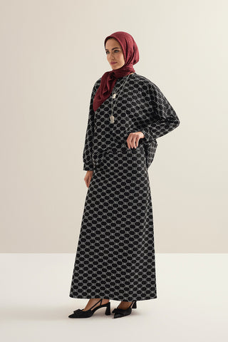 Monogram Jakar Siyah Örme Etek