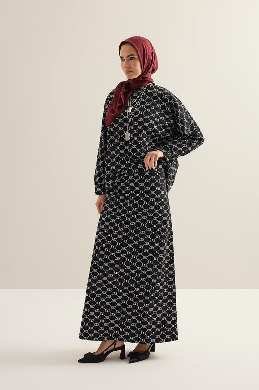 Monogram Jakar Siyah Örme Etek