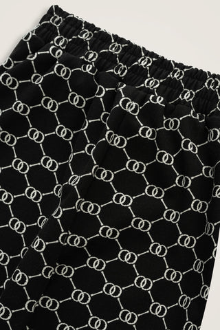 Monogram Siyah Triko Eşofman Altı