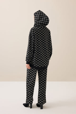 Monogram Siyah Triko Eşofman Altı