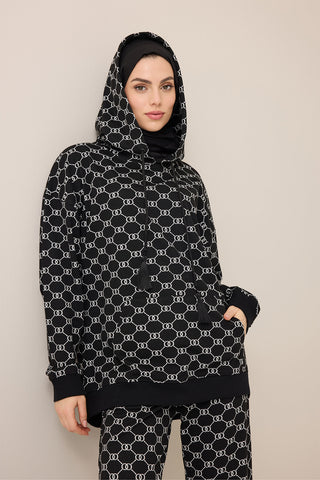 Monogram Siyah Triko Eşofman Üstü