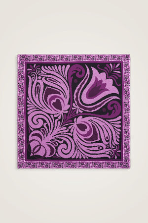 Mosaic Tulip Silk Scarf Purple
