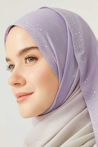 Muson Lila Yün İpek Şal 70x200