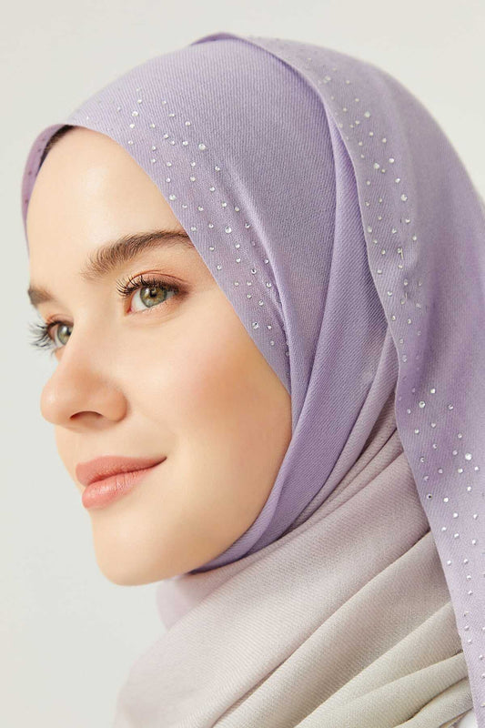 Muson Lila Yün İpek Şal 70x200