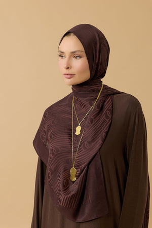 River Logo Brown Naia Lyocell Jacquard Shawl