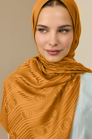 River Logo Saffron Naia Air Jacquard Shawl