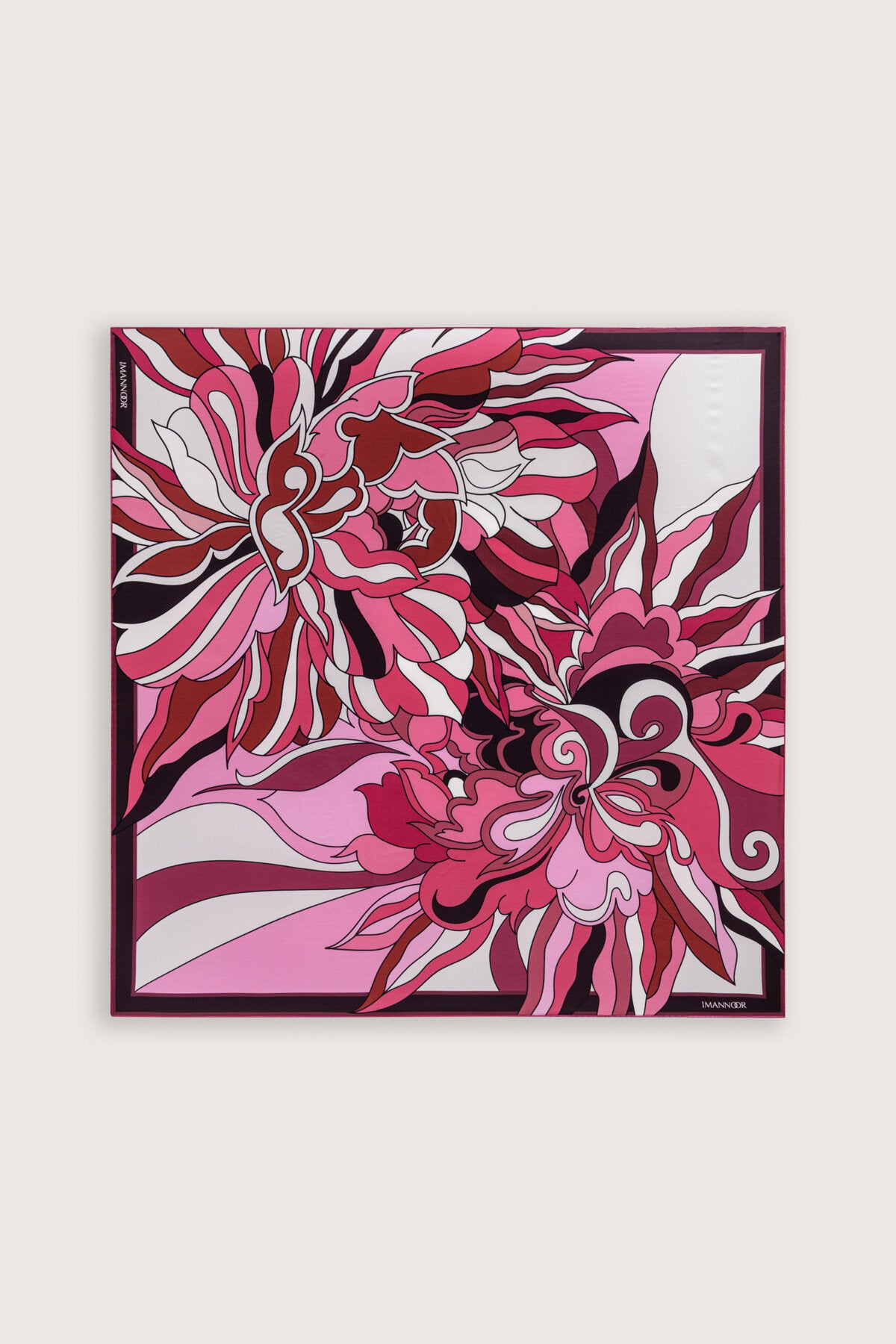 Neşe Bordo Tivil İpek Eşarp 90x90