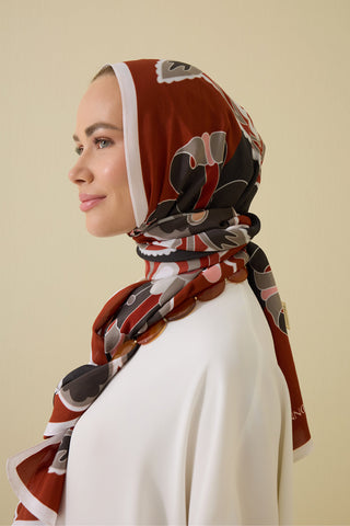 Nilüfer Tarçın Floş Viskon Şal 70x210