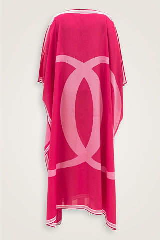 Noor Kısa Fuşya İpek Kaftan