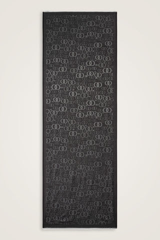 Noor Koyu Gri Jakarlı İpek Şal 70x200