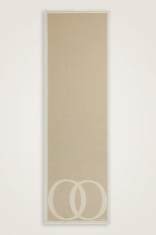 Noor Logo Bej Krep İpek Şal 70x210