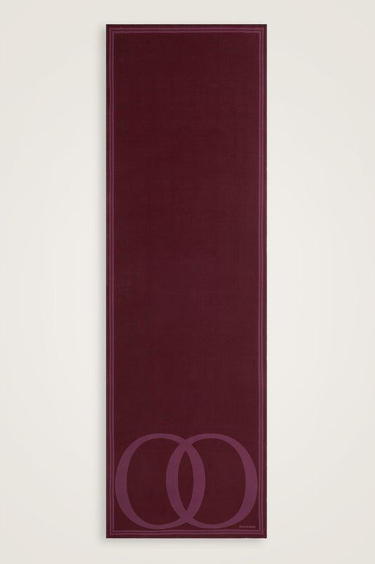 Noor Logo Bordo Krep İpek Şal 70x210