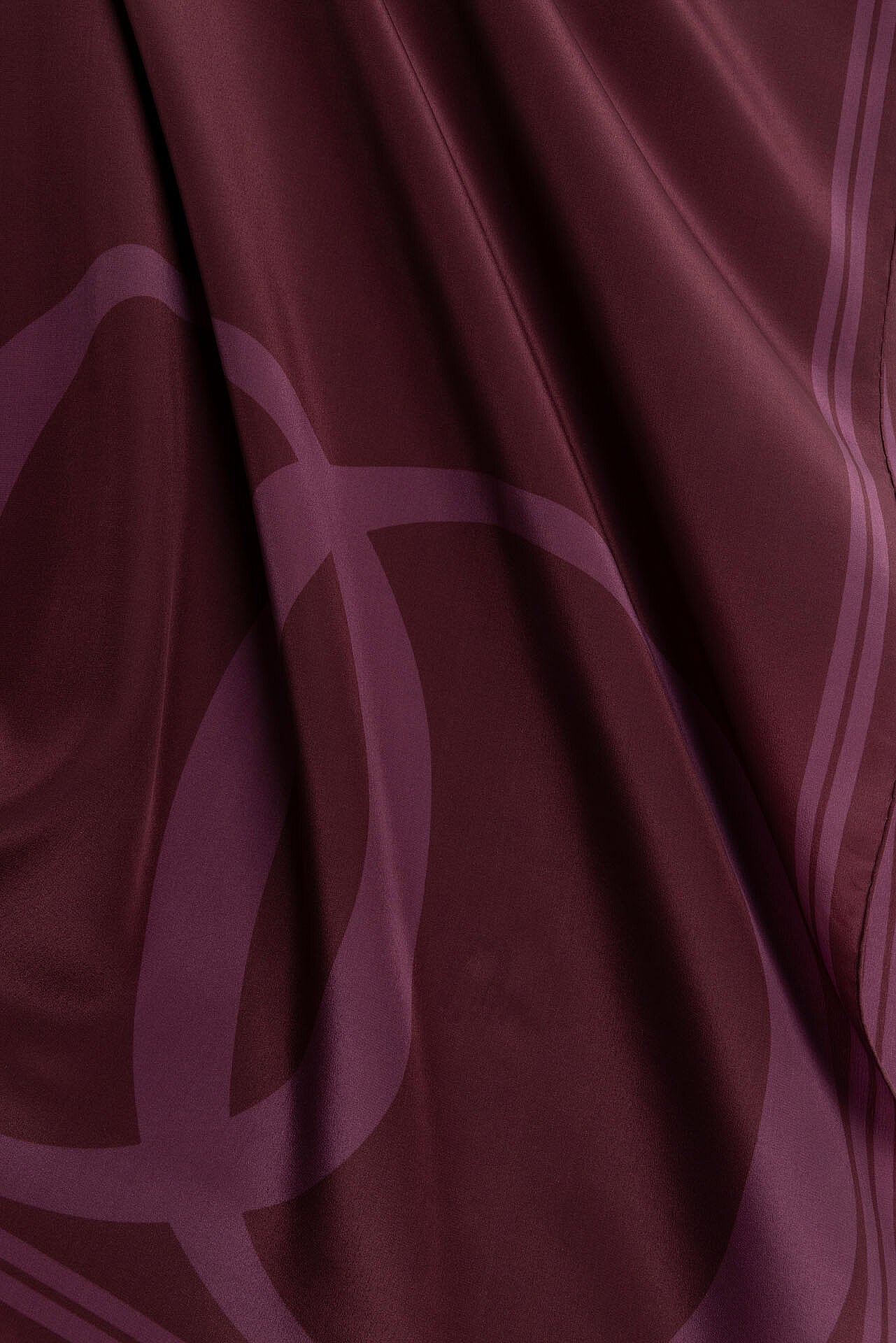 Noor Logo Bordo Krep İpek Şal 70x210