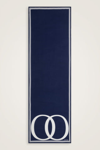 Noor Logo Lacivert Krep İpek Şal 70x210