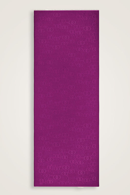 Noor Mor Jakarlı İpek Şal 70x200