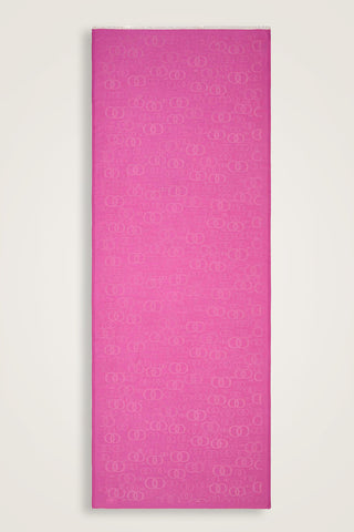 Noor Pembe Jakarlı İpek Şal 70x200