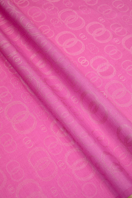 Noor Pembe Jakarlı İpek Şal 70x200