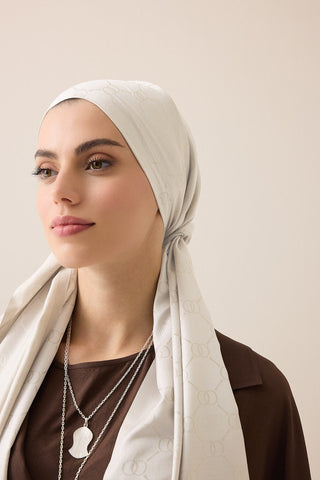Noor Petek Kemik Jakarlı İpek Şal 70x200