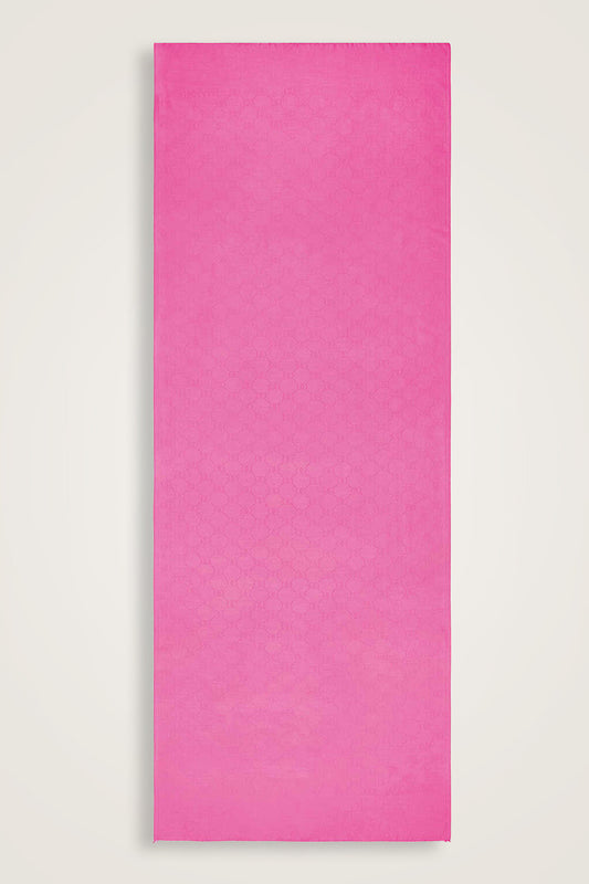 Noor Petek Pembe Jakarlı İpek Şal 70x200