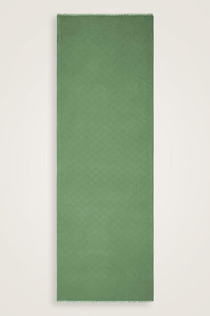 Noor Hexagon Silk Jacquard Shawl Green