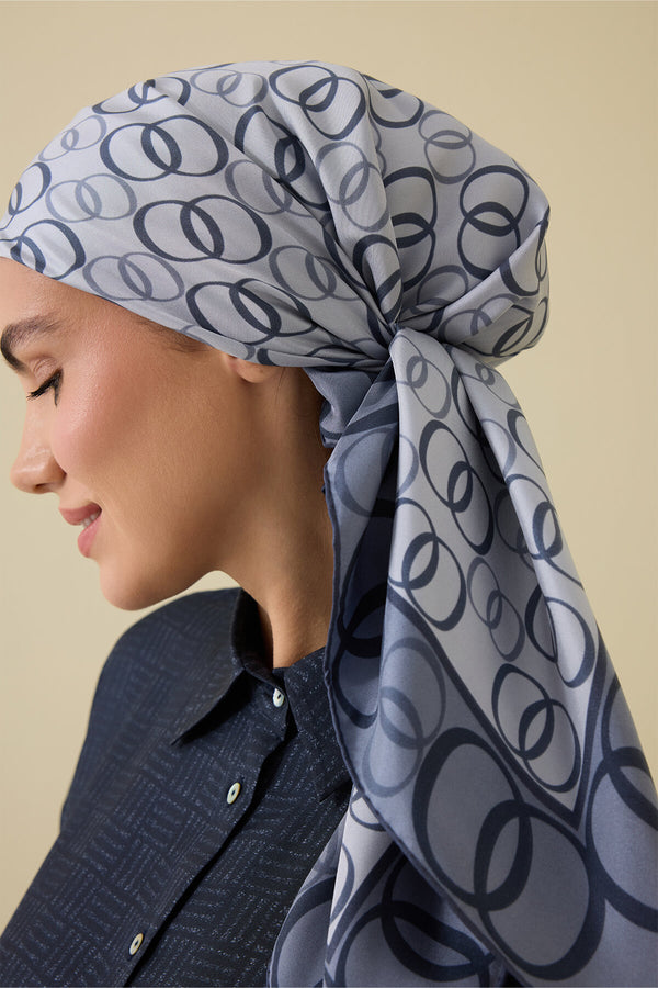 Noor Road 2 Indigo Silk Scarf
