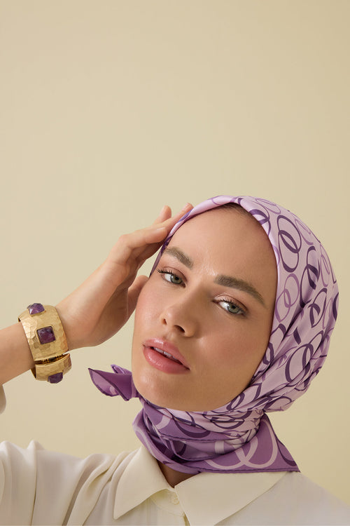 Noor Road 2 Lilac Silk Scarf