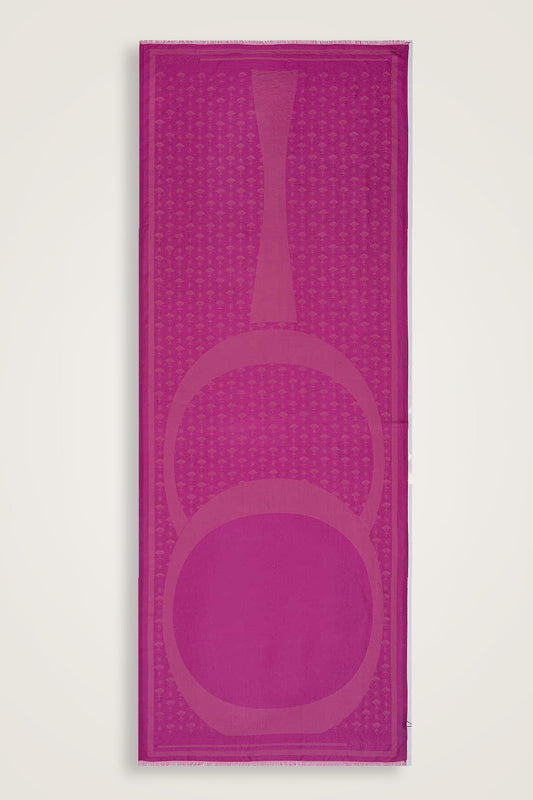 OO Monogram Pembe İpek Şal 70x200