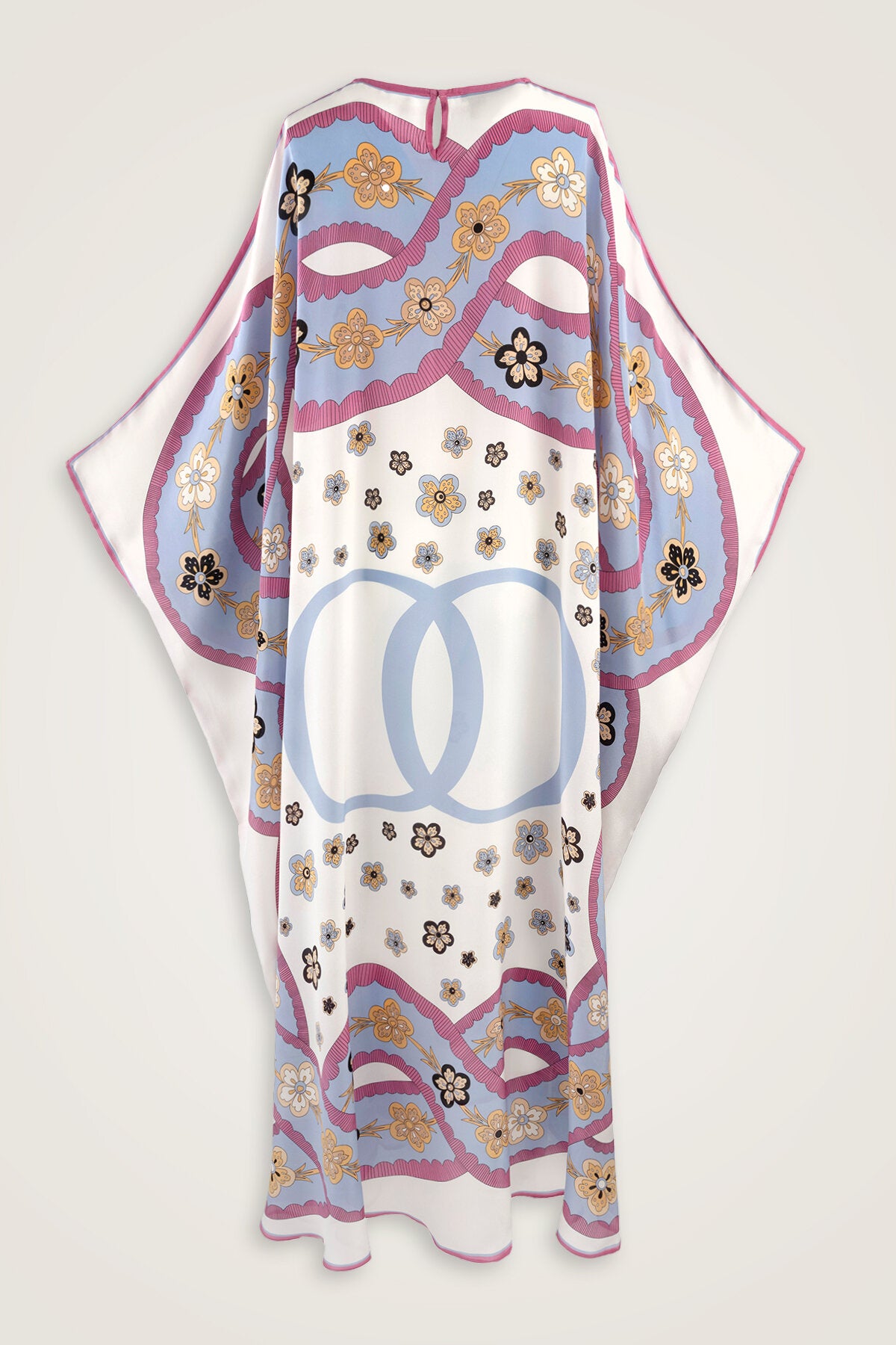 Örgü Beyaz Krep İpek Kaftan