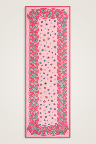 Örgü Pembe Floş Pamuk Şal 70x210