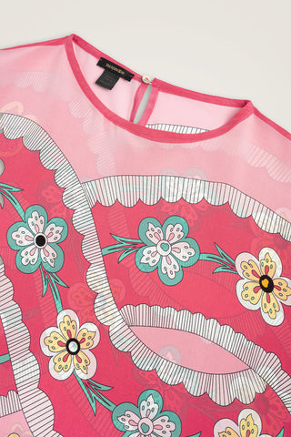 Örgü Pembe Krep İpek Kaftan