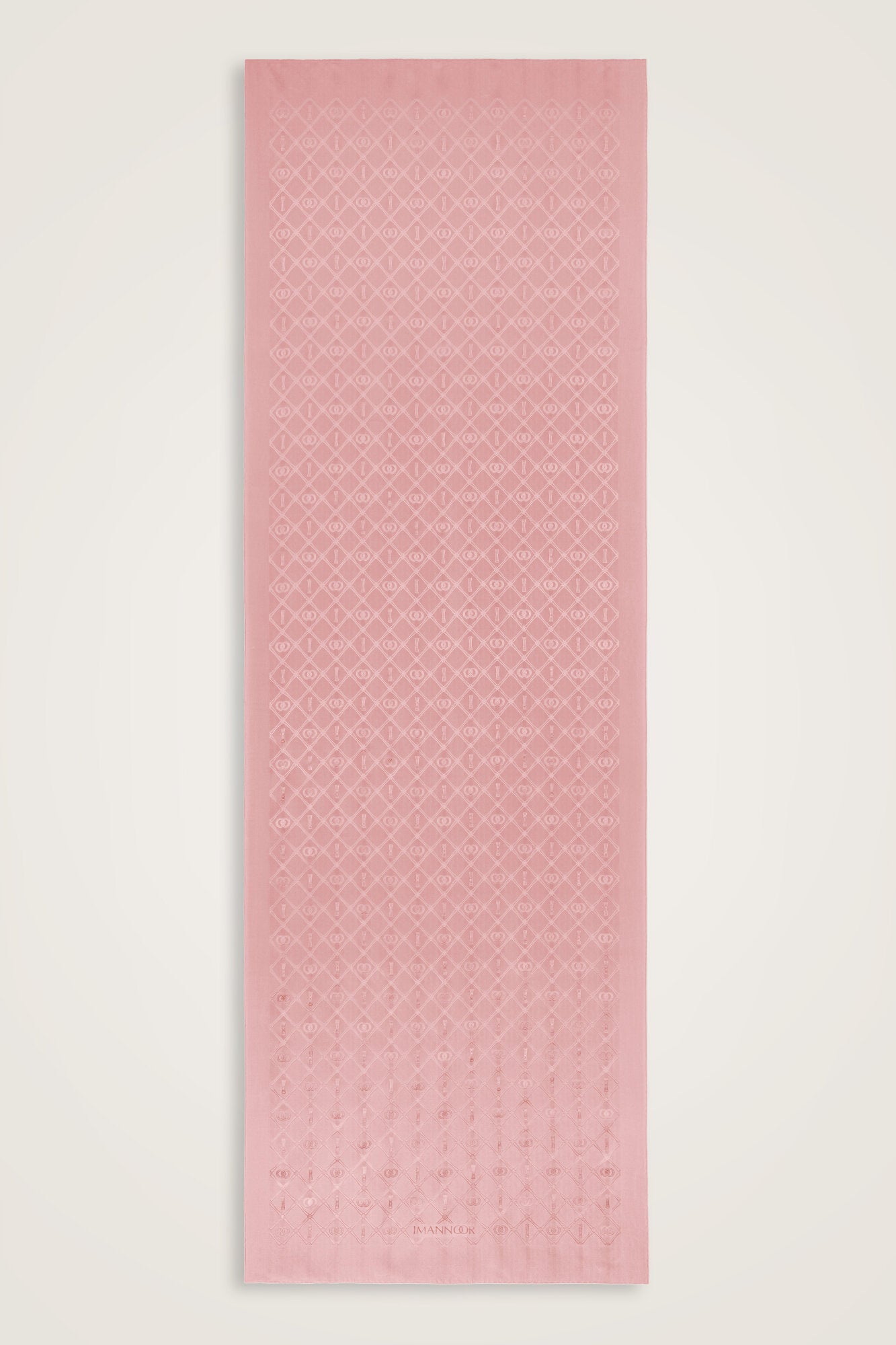 Oryantal Kafes Açık Pembe Jakarlı İpek Şal 70x200