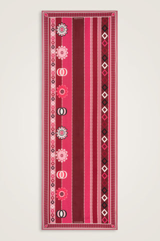 Papatya Noor Bordo Pamuk Floş Şal 70x210