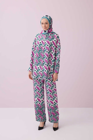 Pelenk Pembe İpek Pijama Pantolon