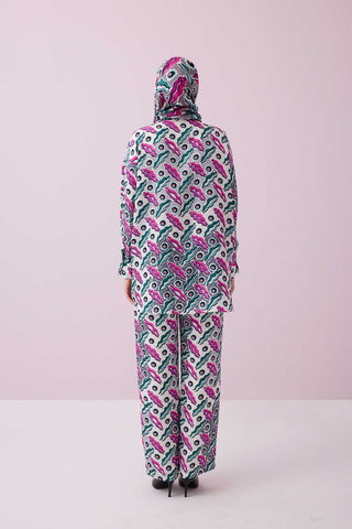 Pelenk Pembe İpek Pijama Pantolon