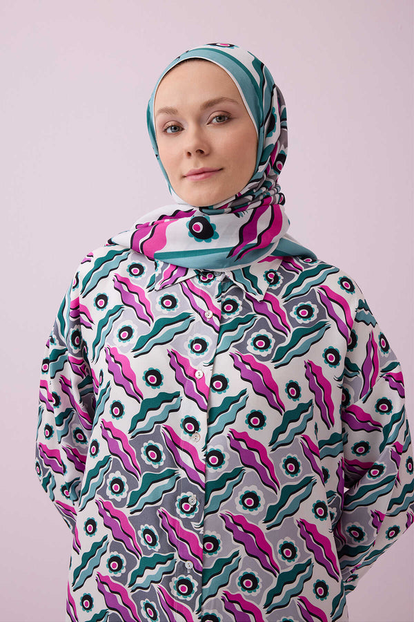 Pelenk Pink Twill Silk Pajama Shirt
