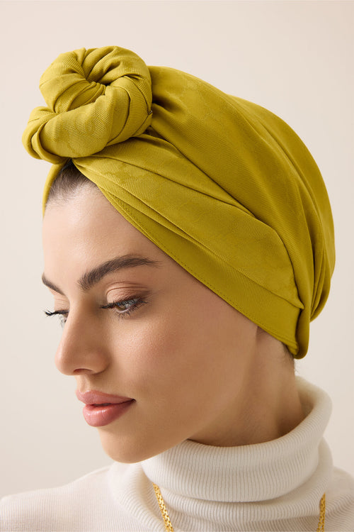 Window Lattice Mustard Ramy Jacquard Shawl