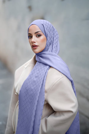 Window Lattice Lavender Ramy Jacquard Shawl