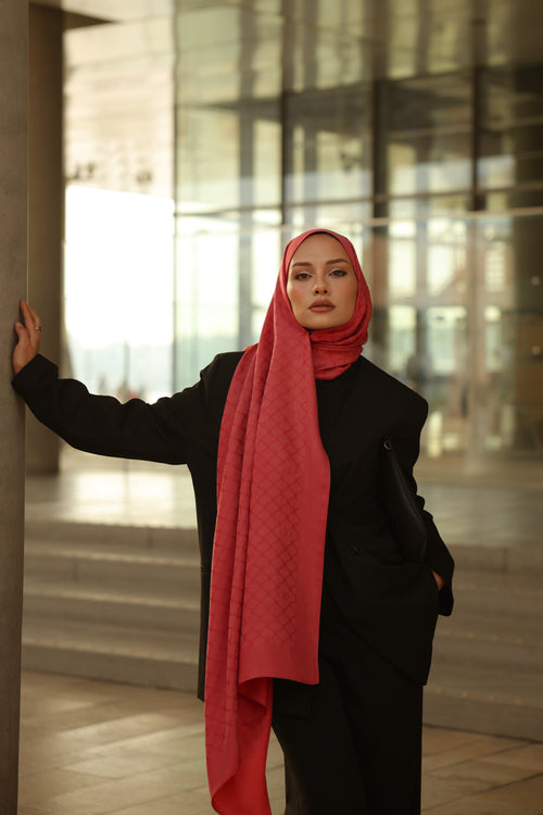 Window Lattice Pomegranate Flower Ramy Jacquard Shawl