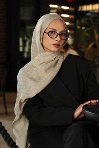 Pencere Kafes Zümrüt Yeşili Ramy Jakar Şal 70x210